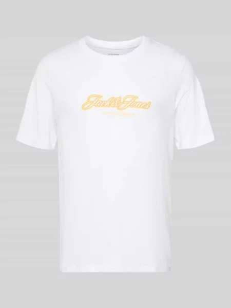 T-shirt o kroju regular fit z nadrukiem z logo Jack & Jones biała