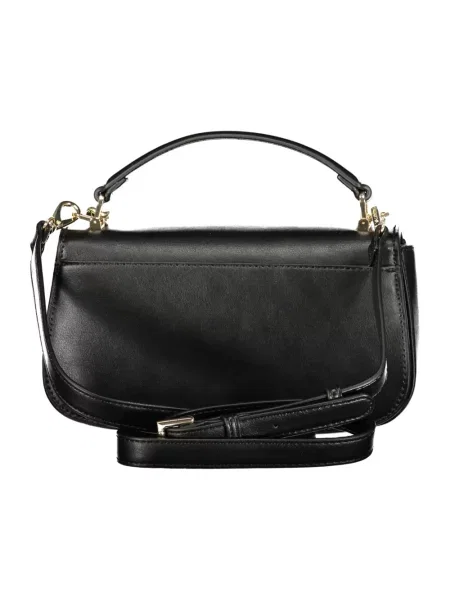 Lniana torebka crossbody Valentino czarna