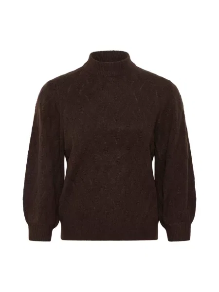 Sweter z golfem Kaffe brązowy