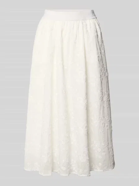 Spódnica midi z haftami Milano Italy biała