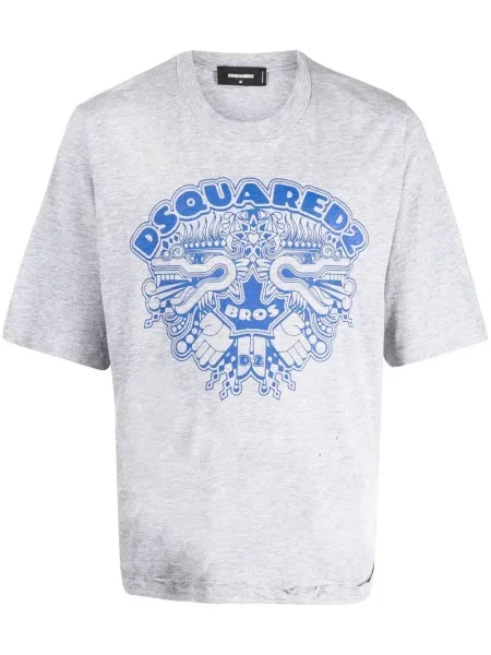 Tričko Dsquared2 s potiskem šedé
