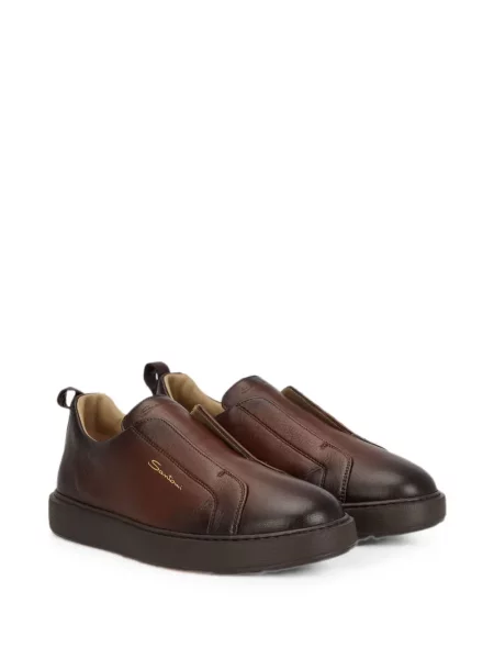 Chiloți Santoni din piele slip-on maro