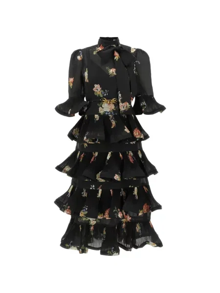 Rochie Zimmermann cu model floral cu imagine negru