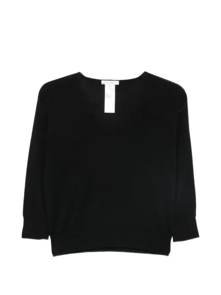 Pulover The Row cu decolteu în V negru