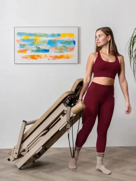 Premium zestaw sportowy – legginsy i biustonosz sportowy czerwony