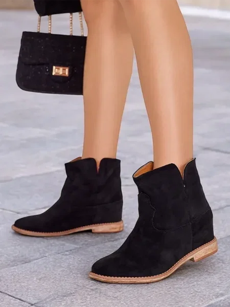 Botine Resti cu pană cowboy negru
