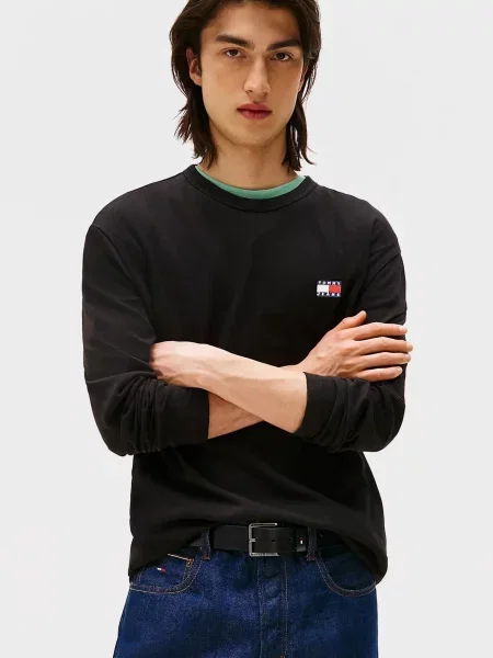 Лонгслів Tommy Jeans чорний