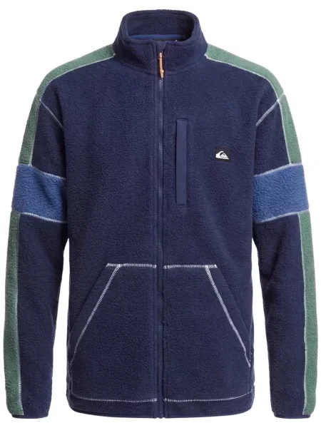 QUIKSILVER Jachetă fleece funcțională CLEAN COAST bleumarin / safir / verde pin alb