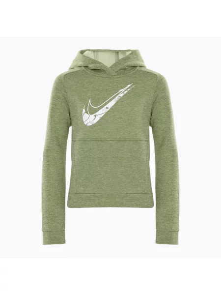 Dětská mikina Nike Multi Stain Repel Therma-FIT oil green/olive aura/heather/white bílá