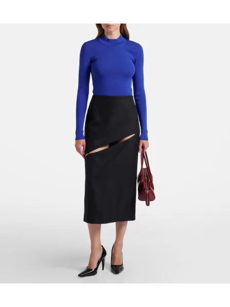 Pulover Jil Sander tricotate albastru