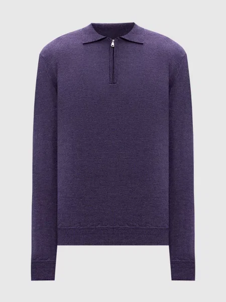 Шерстяное поло Cashmere&whiskey фиолетовое