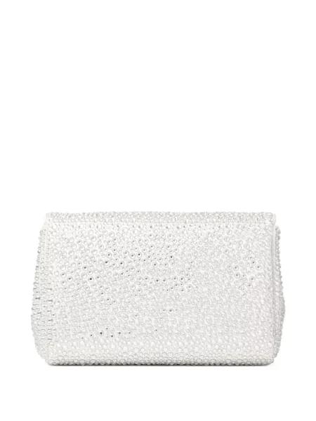 Geantă Jimmy Choo cu funde alb