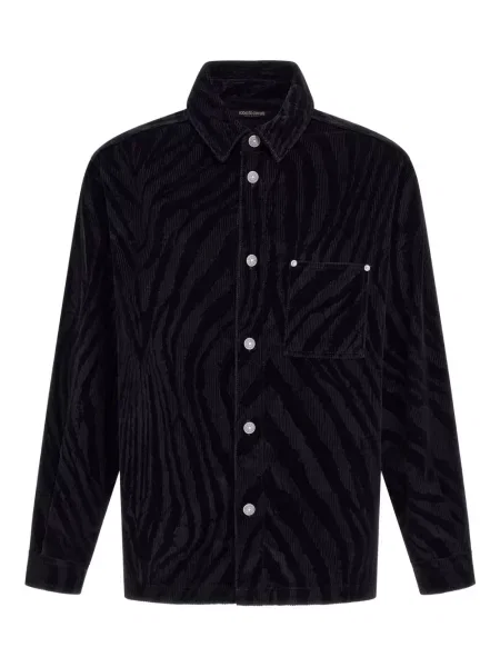 Košile Roberto Cavalli s potiskem se zebřím vzorem černá