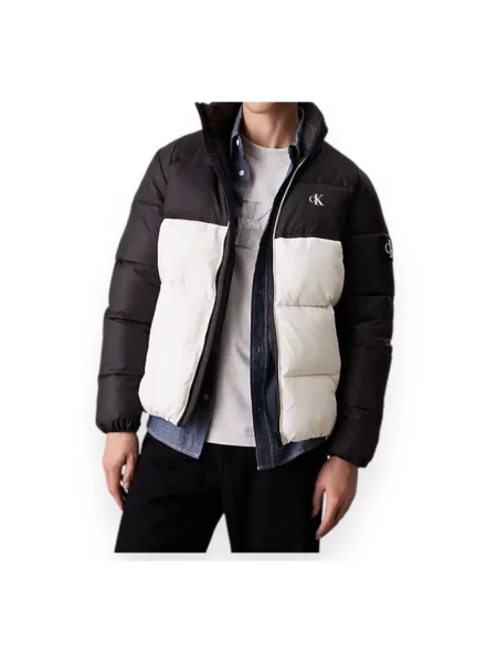 Kurtka jeansowa Calvin Klein z logo pikowana biała
