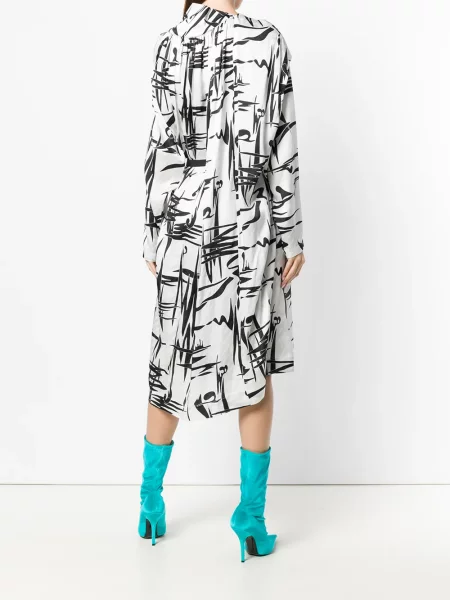 Rochie Balenciaga cu imagine de costum alb