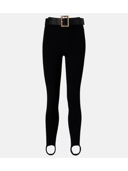 Cu centură leggings Self-portrait negru