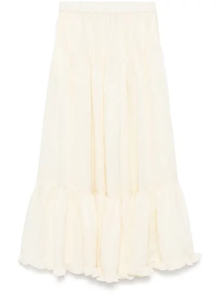 Fusta maxi Pnk cu volane galben