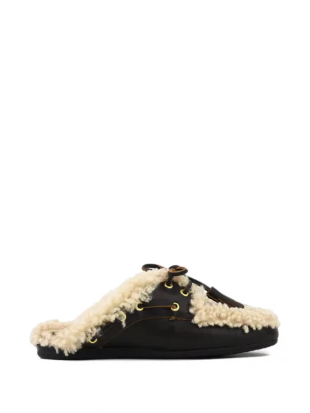 Papuci tip mules Toral Shoes din piele de oaie maro