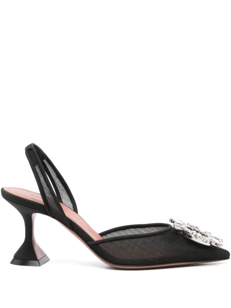Pantofi cu toc Amina Muaddi slingback negru