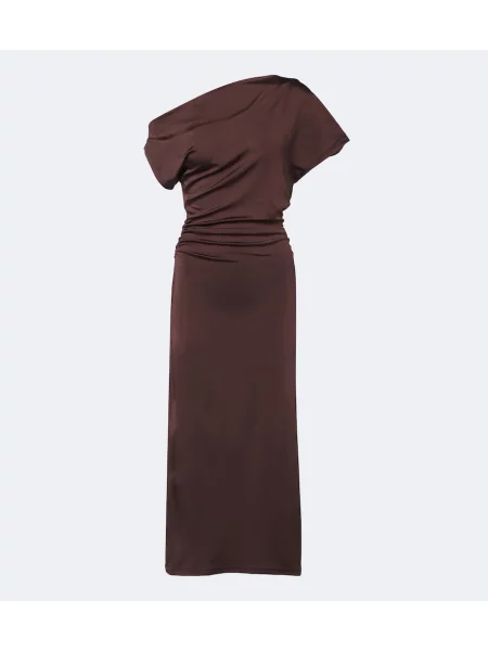 Rochie midi Tove din satin maro