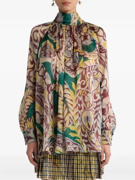 Bluză Etro cu model floral cu imagine verde