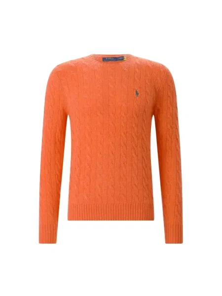 Sweter Polo Ralph Lauren wełniany pomarańczowy