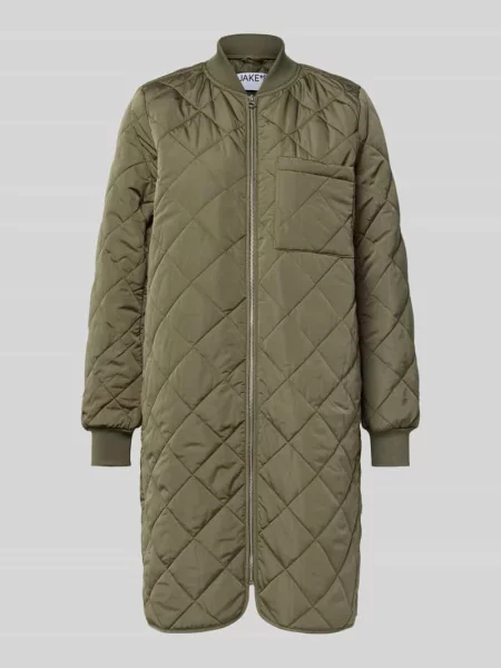 Płaszcz pikowany o kroju regular fit ze stójką Jake*s Casual khaki