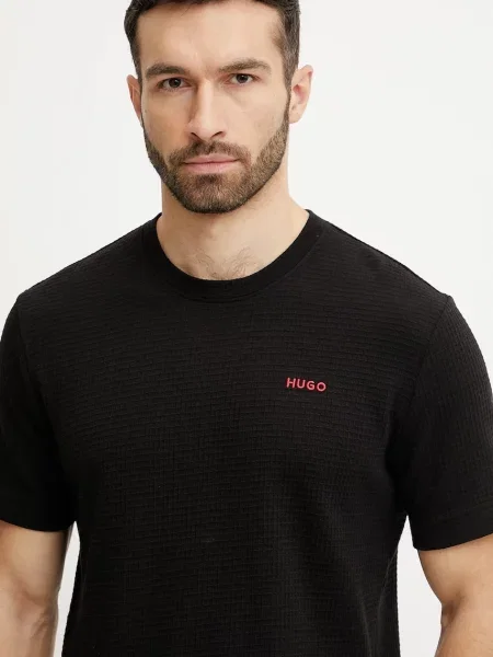 HUGO lounge tričko pánske s bavlnou Austin T-Shirt čierna