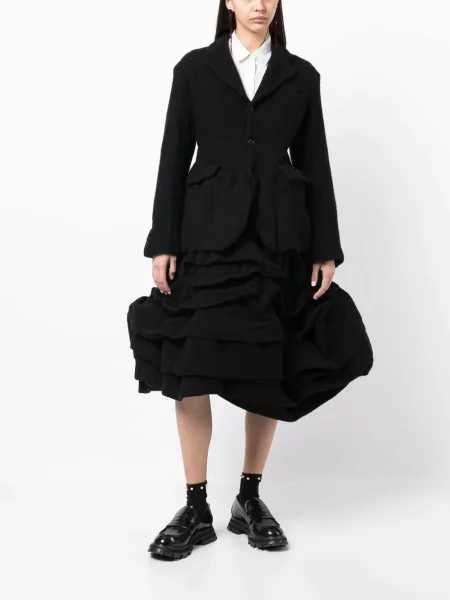 Veltinio vienakrūtis švarkas Comme Des Garçons juoda