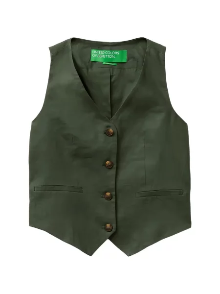Vestă Benetton cu decolteu în V verde