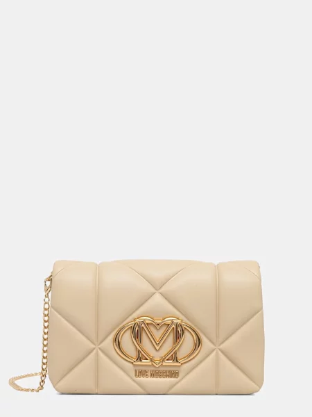 Geantă Love Moschino din piele bej