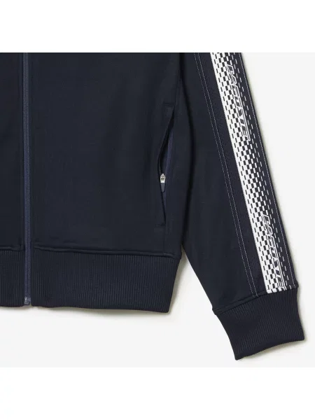Lacoste Bluza Regular Fit Z Zamkiem Błyskawicznym I Pikowaniem granatowa