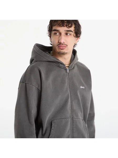 Bluza rozpinana Obey z kapturem czarna