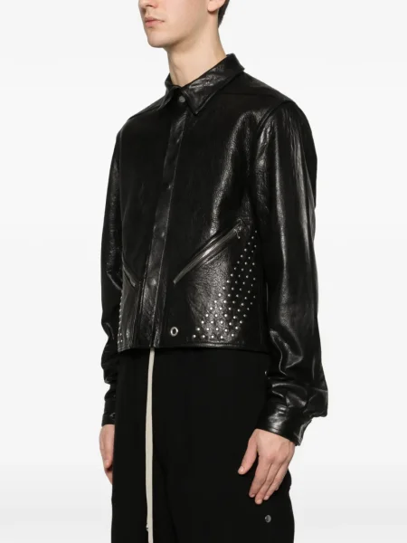 Geanta de piele Rick Owens cu tepi negru