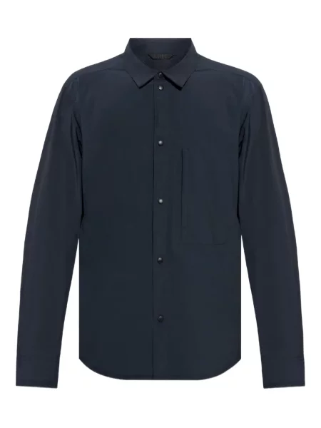 Дълго риза Woolrich с дълъг ръкав синьо