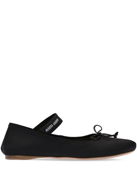 Pantofi cu toc Miu Miu din satin negru