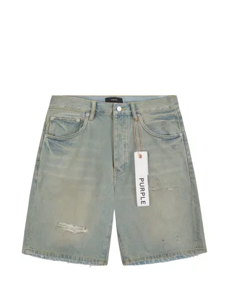Pantaloni scurți din denim Purple Brand zdrențuiți albastru
