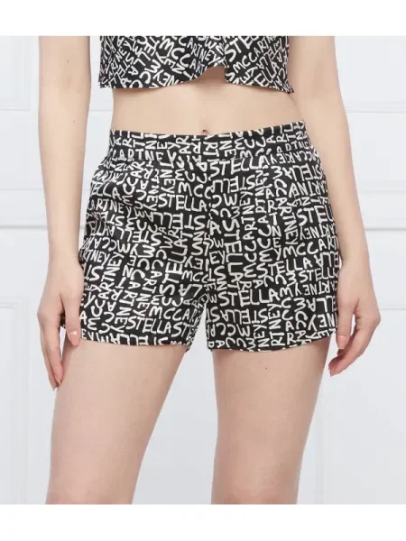 Stella McCartney De mătase pantaloni scurți de pijama negru