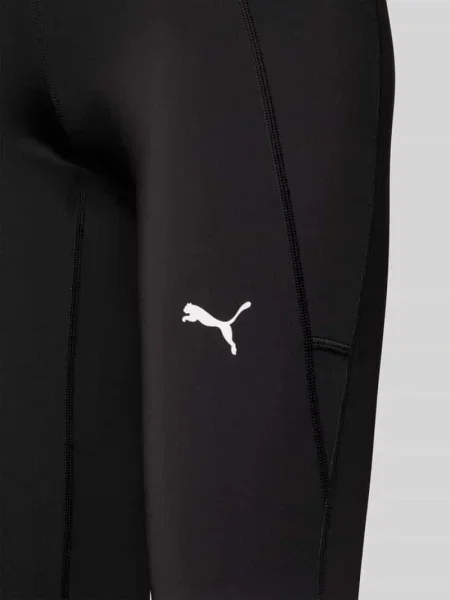 Legginsy o kroju slim fit do sportu z nadruk z logo model TAD ESSENTIAL' Puma Performance czarne