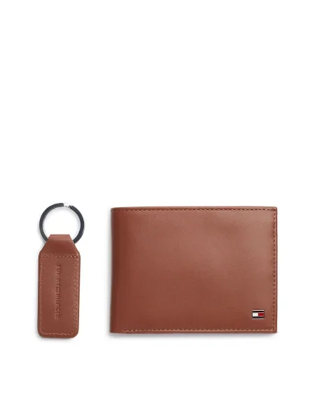 Tommy Hilfiger De piele portofel + breloc maro