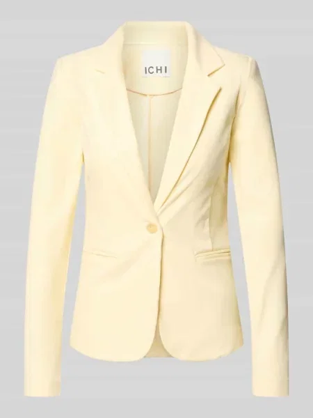 Żakiet o kroju slim fit z z wypustkami model KATE' Ichi żółta