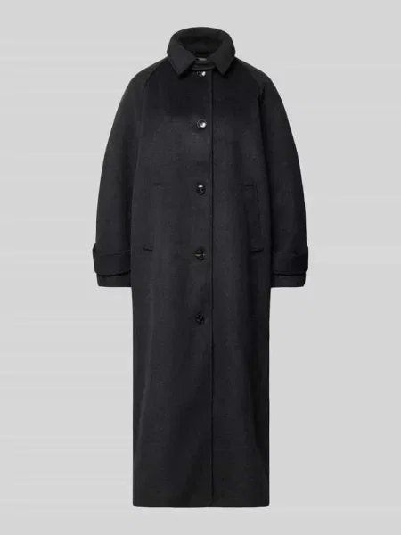 Płaszcz z mieszanki lnu ze stójką model Keaton' Neo Noir