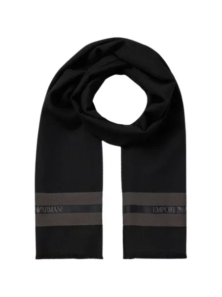 Fular Emporio Armani cu imagine negru