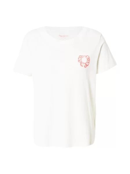 Pepe Jeans Póló BECKA pasztellpiros fehér