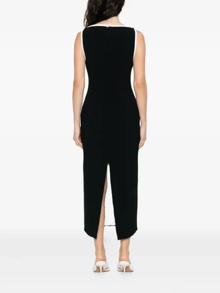 Rochie midi Rowen Rose fără mâneci până la genunchi de costum negru