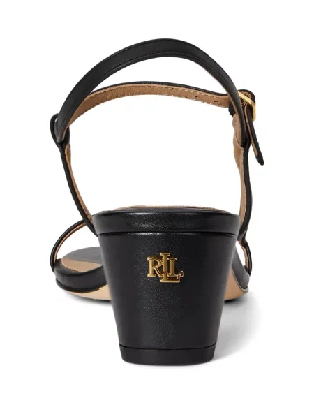 Кожени сандали Lauren Ralph Lauren черно