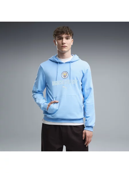 PUMA bluza z kapturem Manchester City ftblCulture Akcesoria S niebieski