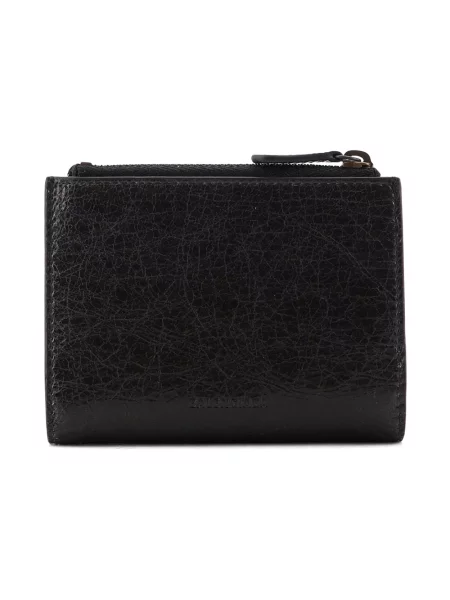 Lniany portfel Balenciaga czarny