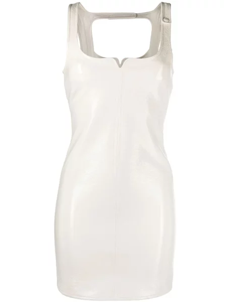 Sukienka mini Courreges skórzana bez rękawów garniturowa