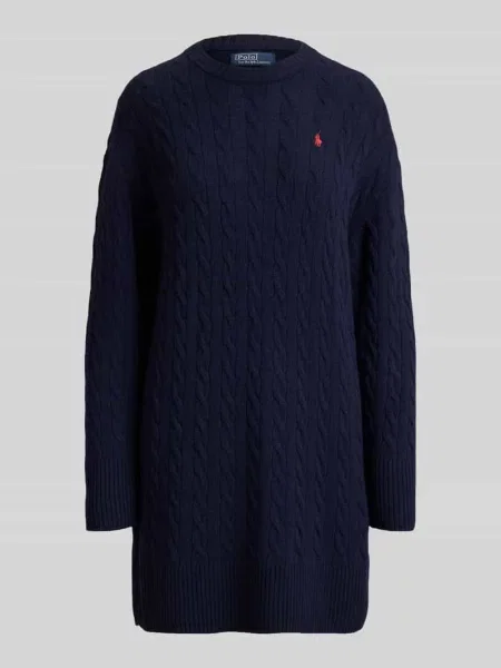 Lejąca sukienka casualowa z mieszanki wełny i kaszmiru Polo Ralph Lauren granatowa
